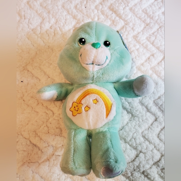NWT TALKING Care Bears Wish Bear Plush 8" 2002 Rare 20th Anniversary - Picture 1 of 6